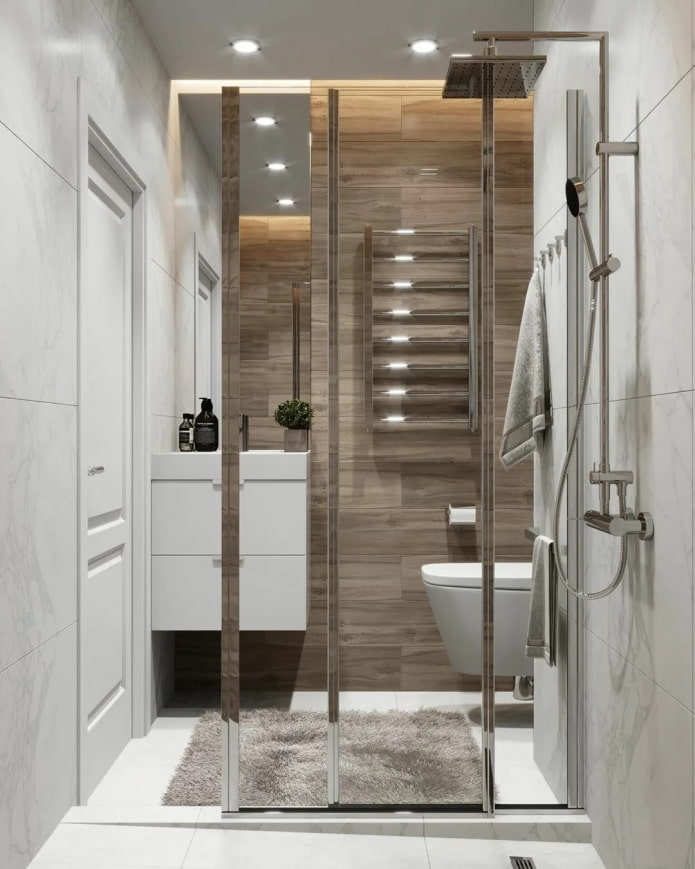 espace douche dans la salle de bain