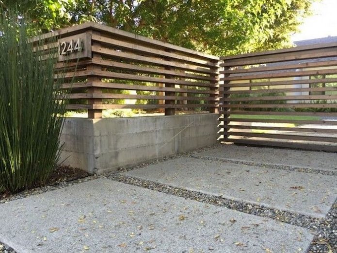 Clôture bois et béton