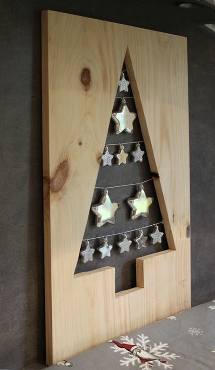 Sapin de Noël en panneau de bois