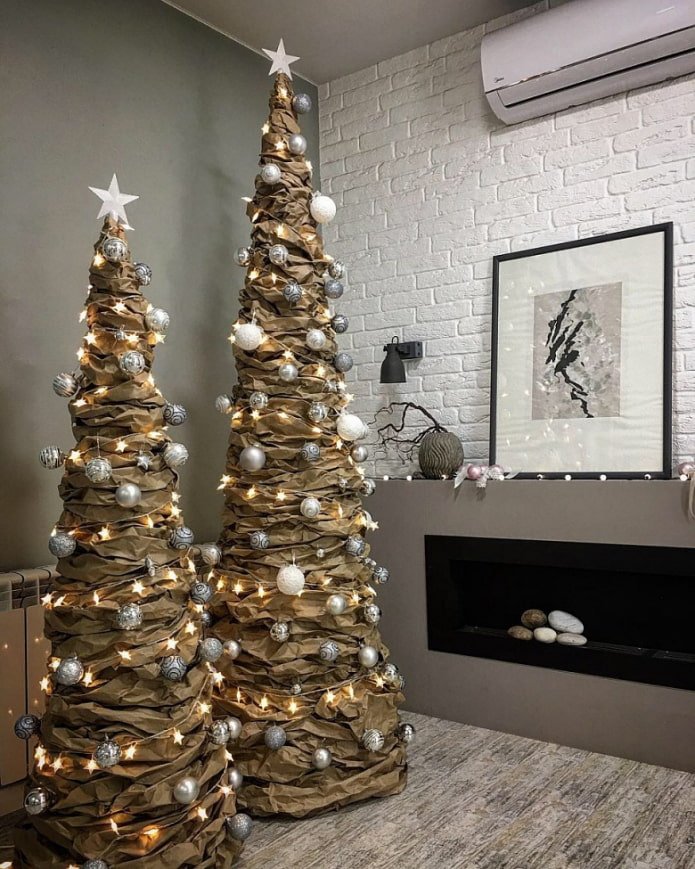 Sapins de Noël en papier kraft