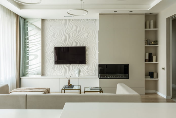 Design intégré avec cheminée
