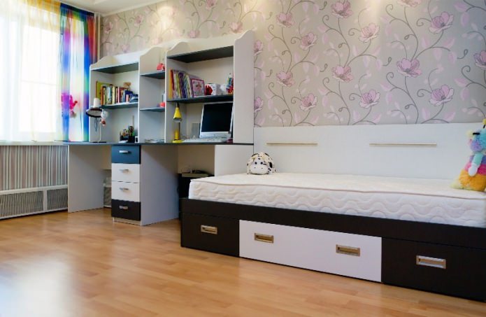 Papier peint dans une chambre d'enfant pour un enfant de 9 à 12 ans