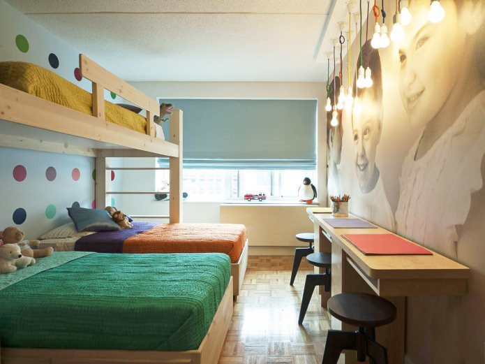 Papier peint pour une chambre d'enfant pour enfants de sexes différents