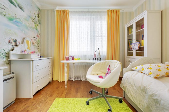 fond d'écran dans une chambre d'enfant pour une fille de 6 à 9 ans