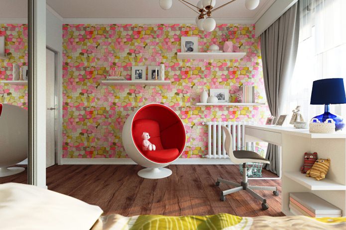 Papier peint intissé original dans une chambre d'enfant