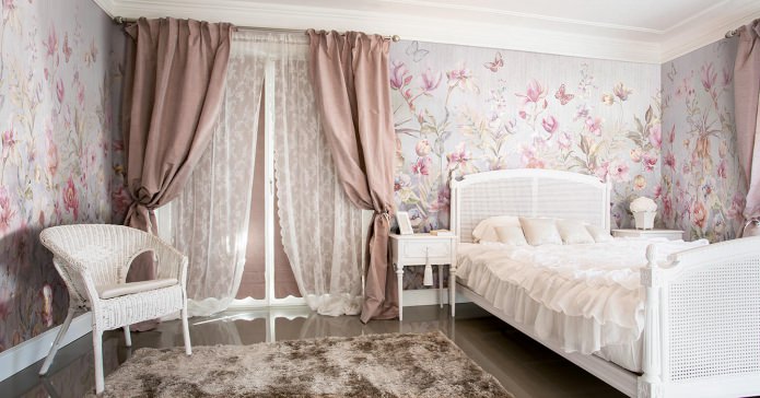 Papier peint à l'intérieur de la chambre : motif floral