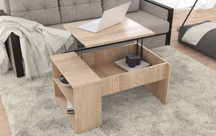 table coulissante dans le salon