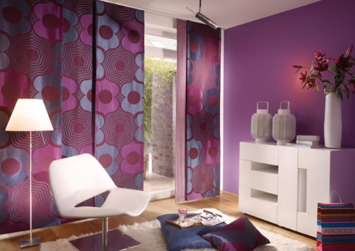Toiles japonaises de couleur violette