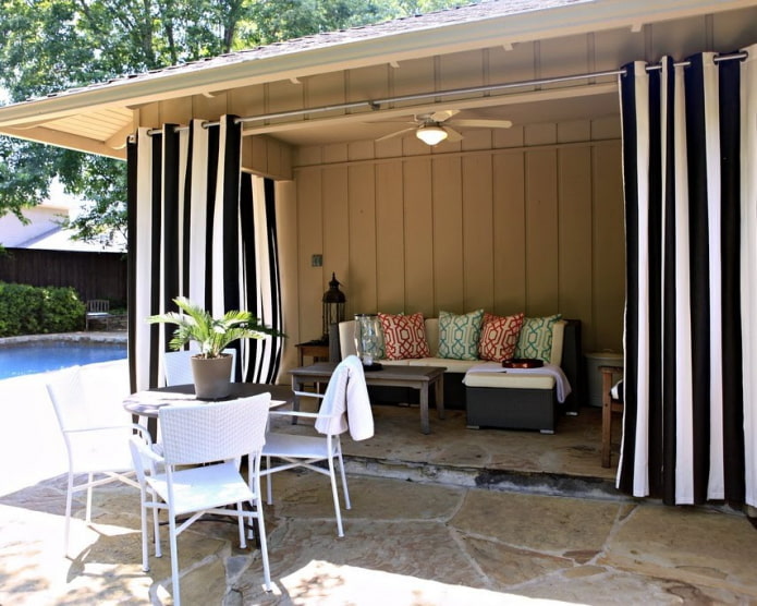 Rideaux en tissu pour gazebo