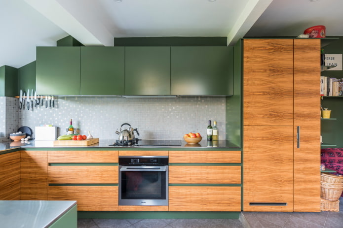 Décoration de cuisine dans les tons verts