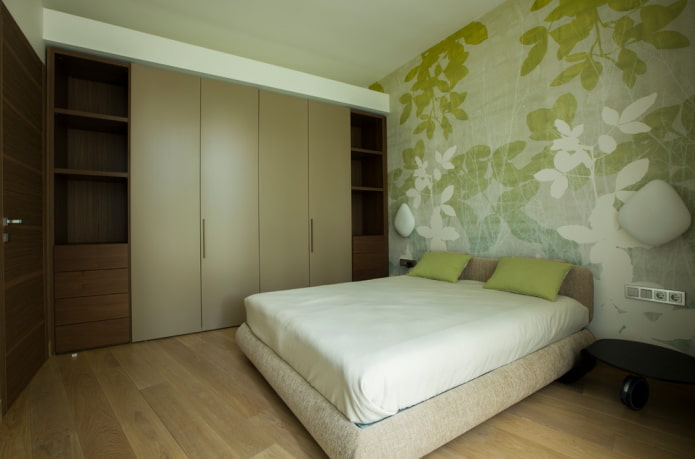 Combinaison de couleurs à l'intérieur de la chambre dans des tons verts