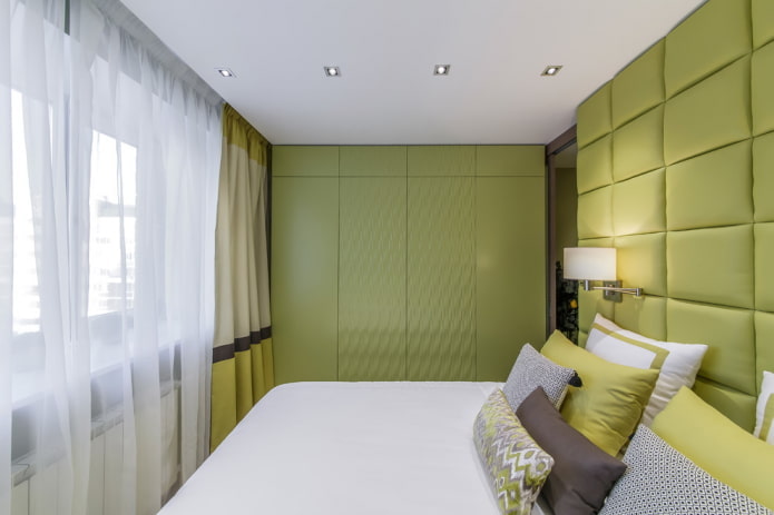 Intérieur de chambre aux tons olive