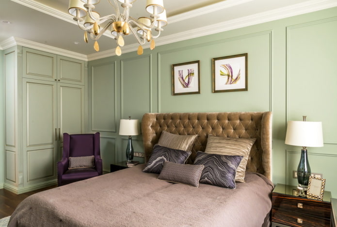 Meubles de chambre aux tons verts