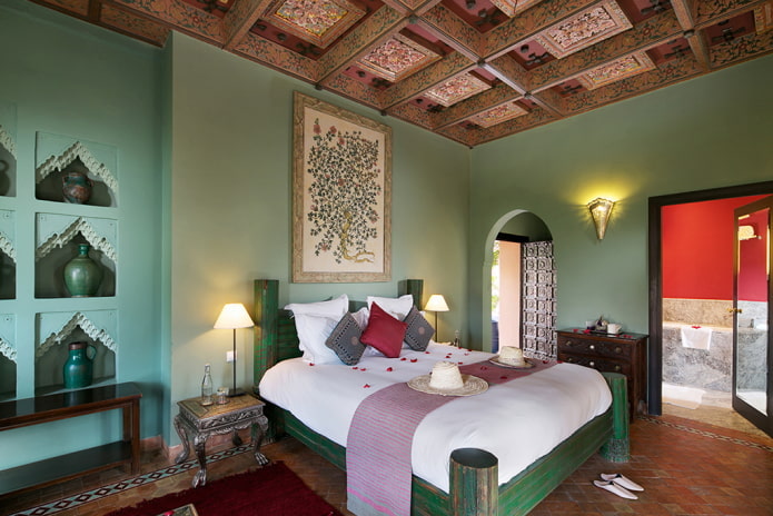 Chambre verte de style oriental