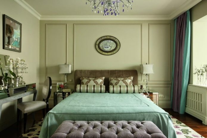 Chambre verte de style classique