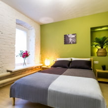 Chambre verte : nuances, combinaisons, choix de finitions, meubles, rideaux, éclairage-2