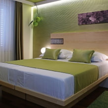 Chambre verte : nuances, combinaisons, choix de finitions, meubles, rideaux, éclairage-3