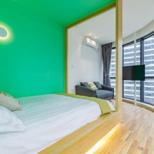 Chambre verte : nuances, combinaisons, choix de finitions, Meubles, rideaux, éclairage-5