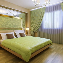 Chambre verte : nuances, combinaisons, choix de finitions, meubles, rideaux, éclairage-8