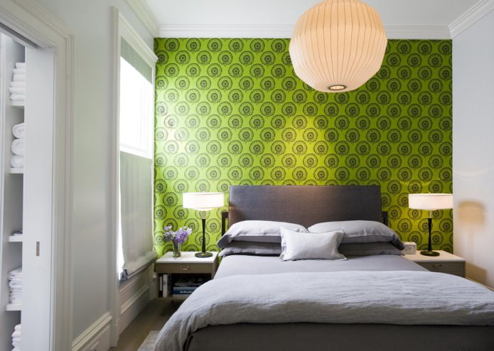 Papier peint vert dans un style moderne