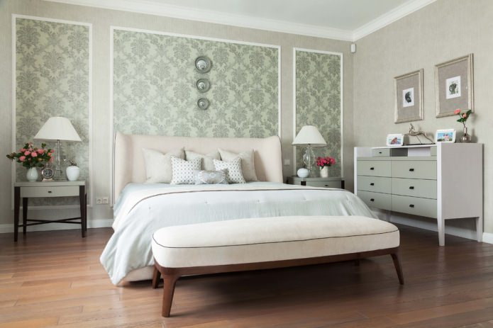 papier peint gris-vert