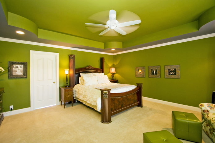 Revêtement de plafond couleur olive