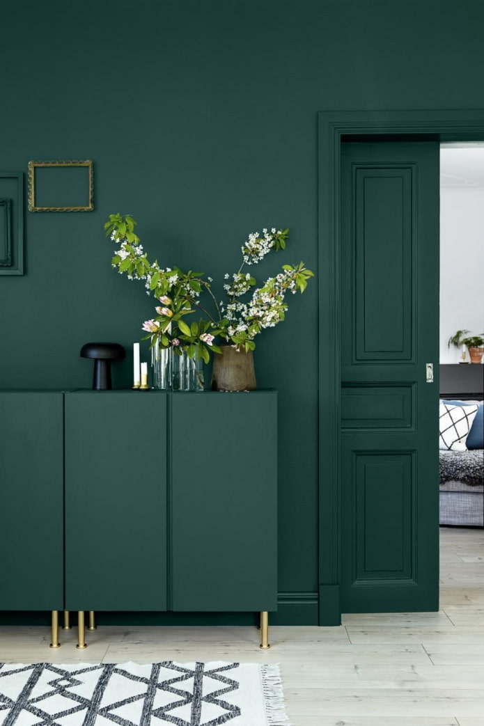 Murs verts de la maison