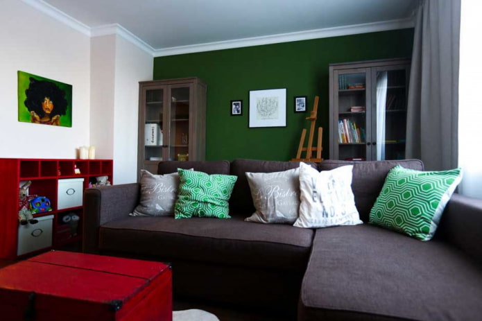 vert et rouge à l'intérieur