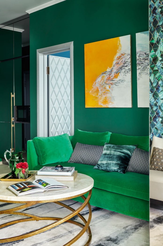 décorer des murs verts