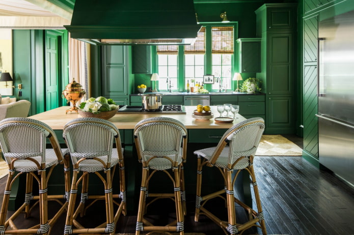 Cuisine verte dans la maison