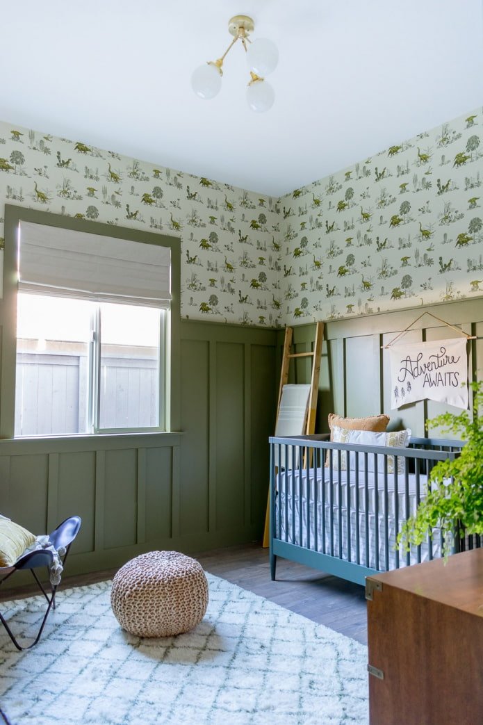Chambre d'enfant couleur olive