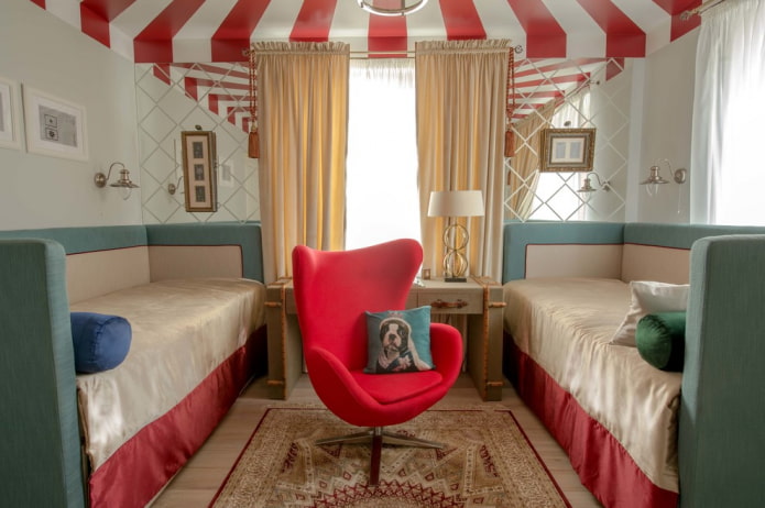 carrelage miroir dans la chambre de bébé