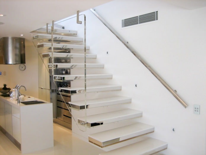 Carrelage miroir pour la conception d'un escalier