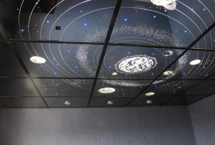 Conception de plafond miroir ciel étoilé