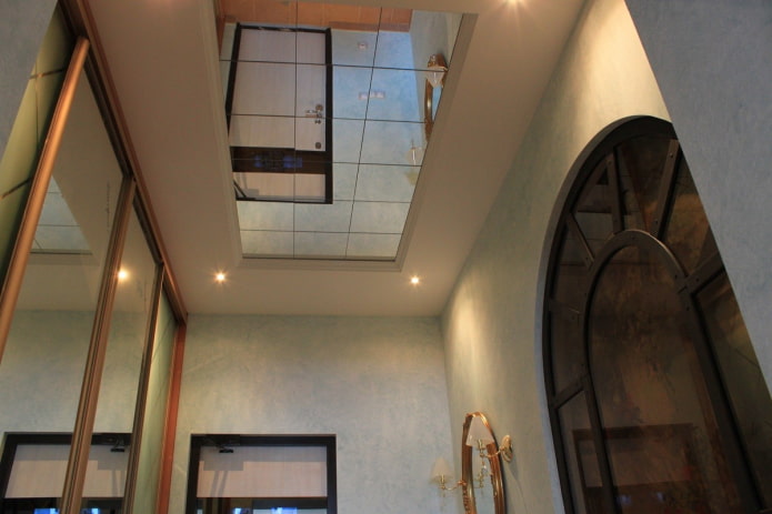 carrelage de plafond miroir