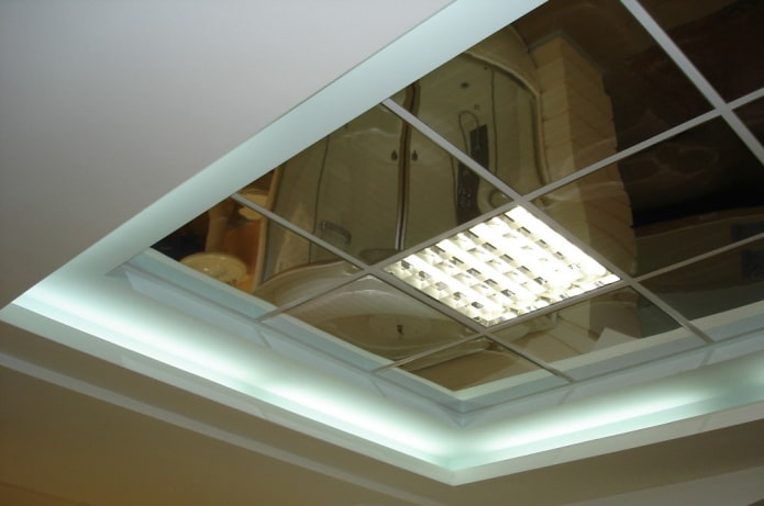 carrelage de plafond miroir