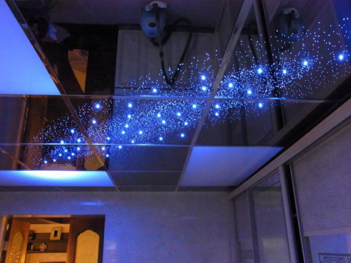 plafond miroir design ciel étoilé