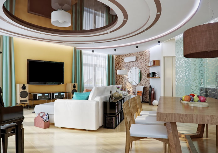 Tissu extensible miroir brillant pour l'intérieur