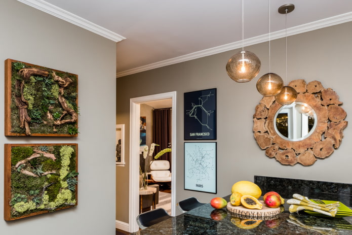 Décoration de miroir dans la cuisine