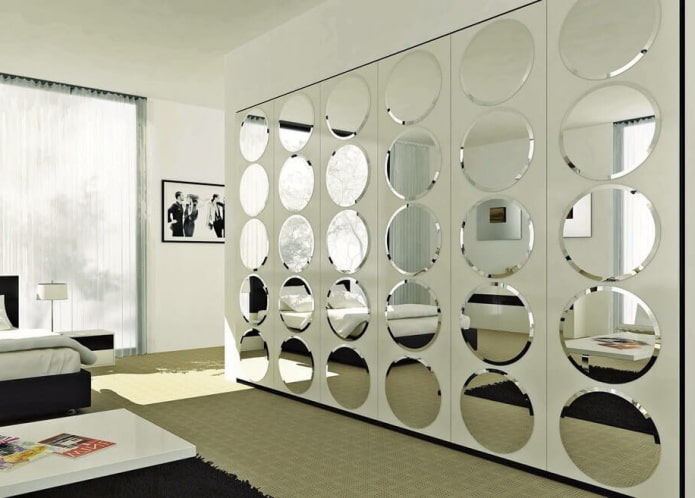 Miroirs biseautés ronds à l'intérieur