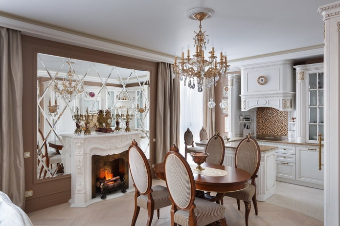 miroir biseauté avec losanges à l'intérieur