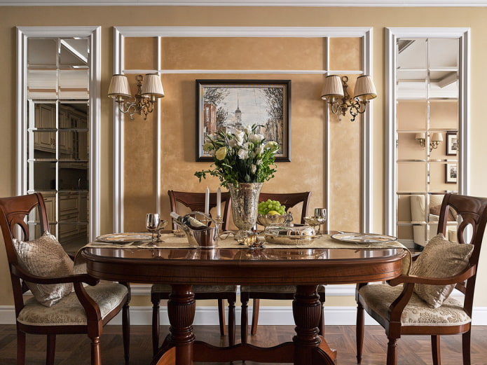 miroir à facettes avec carrés à l'intérieur