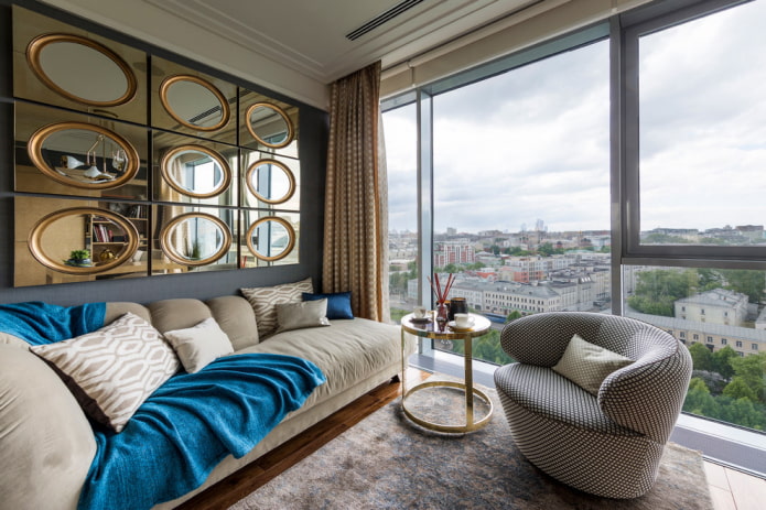 Panneau biseauté miroir à l'intérieur