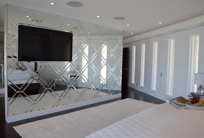 miroir biseauté avec losanges à l'intérieur