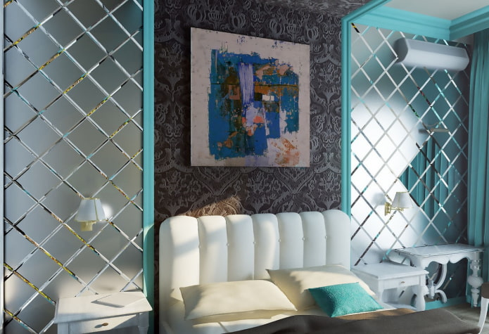 miroir biseauté mat à l'intérieur
