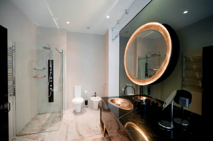 Miroir rond à l'intérieur