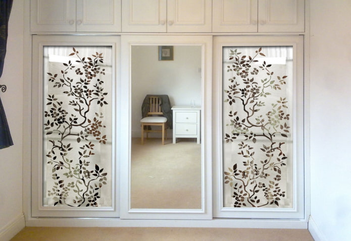 miroirs intégrés avec motifs à l'intérieur