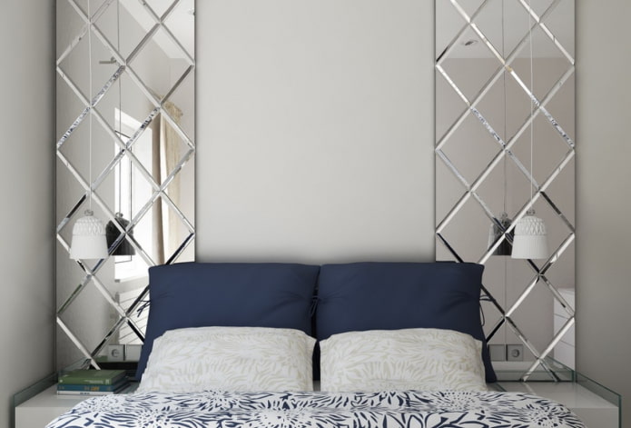 miroir avec diamants dans l'intérieur de la chambre