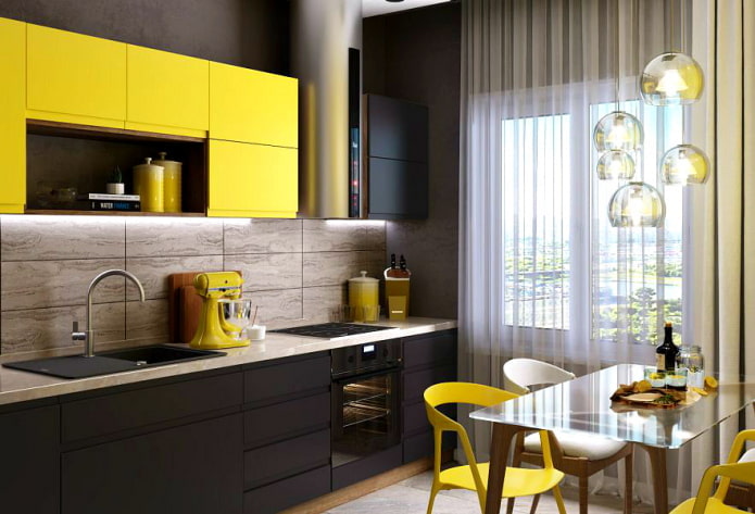Cuisine jaune et noire