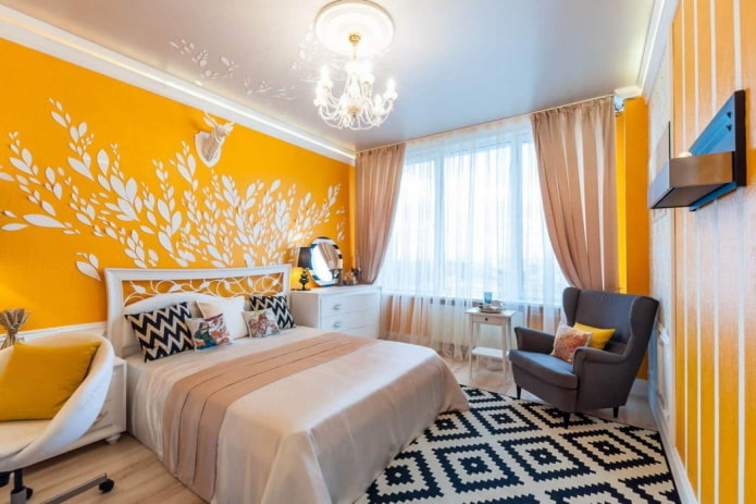 Nuances de jaune dans une chambre